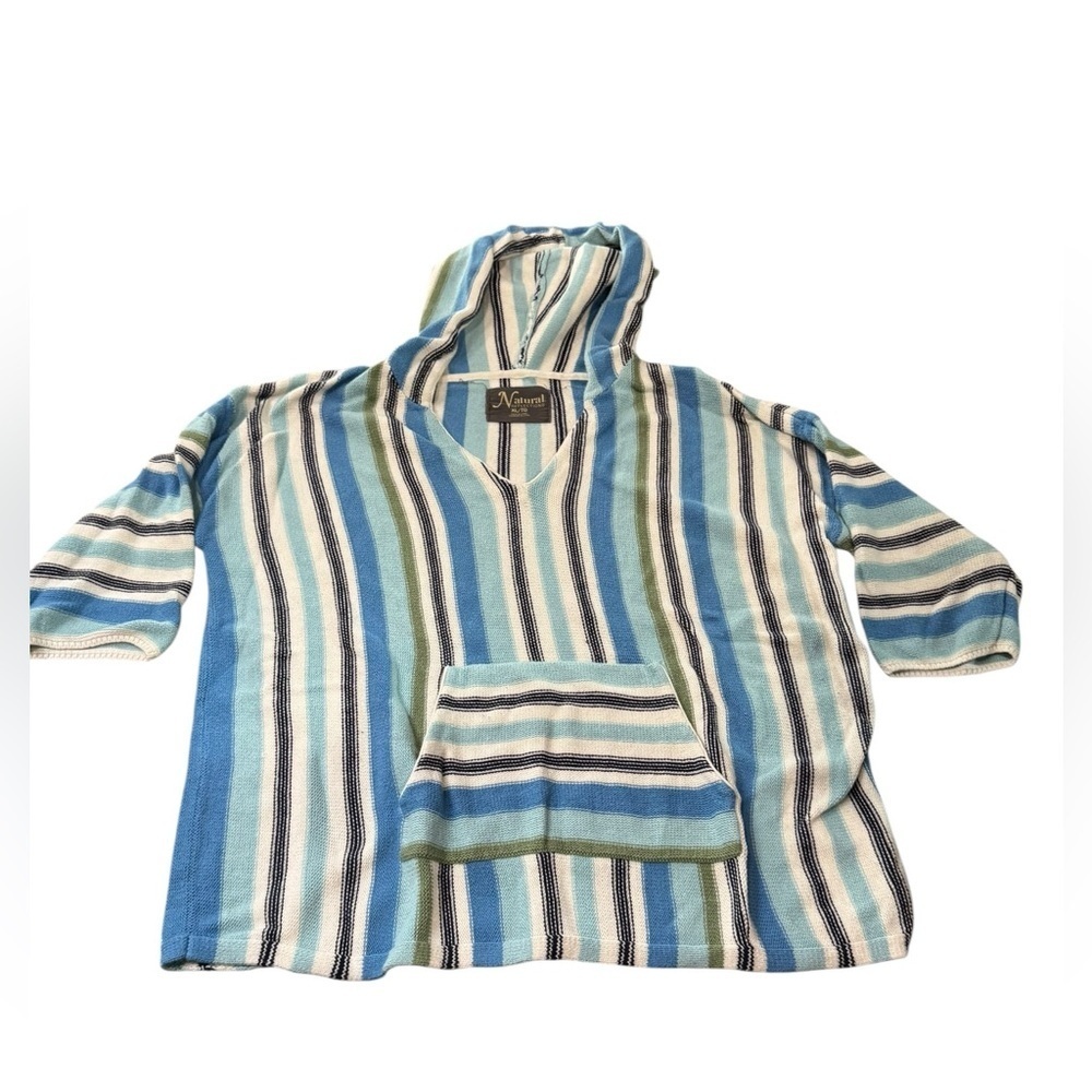 Natural Reflections Blue and White Striped woman’s Hoodie XL worn Once